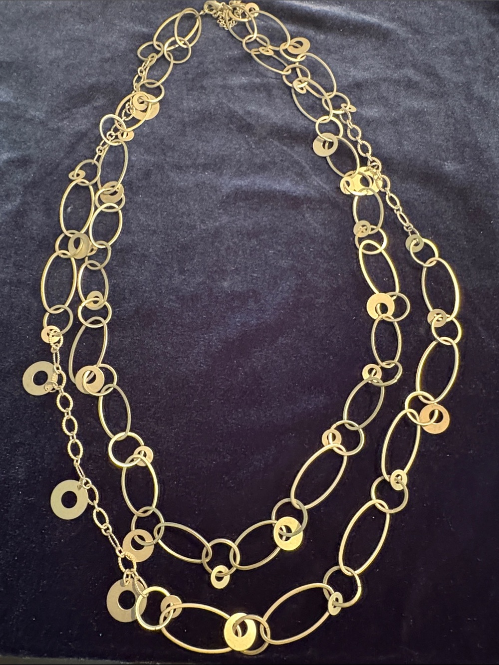Premier Designs INFUSION 2-Strand Multi Sized Link Matte SilverTone 30” Necklace
